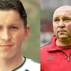 Mariusz Lewandowski jako młody chłopak i jako dojrzały mężczyzna.