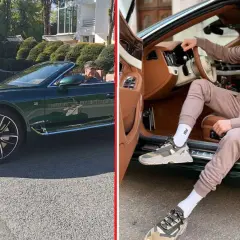Robert Lewandowski w stylowym Bentleyu. Luksusowe samochody Lewandowskiego to jego pasja.