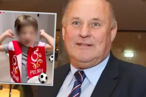 Jan Tomaszewski z dumą patrzy na dzieci kibicujące Polsce.