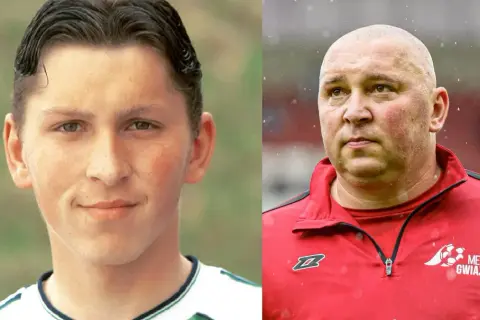 Mariusz Lewandowski jako młody chłopak i jako dojrzały mężczyzna.