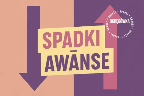 Grafika z napisem "Spadki" i "Awanse". Strzałka w górę symbolizuje awanse, a w dół spadki. Ile drużyn awansuje do ekstraklasy?