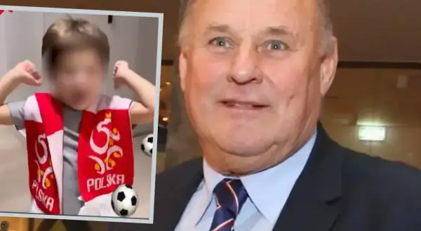 Jan Tomaszewski z dumą patrzy na dzieci kibicujące Polsce.