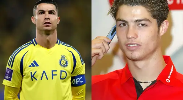 Porównanie Cristiano Ronaldo dziś w żółtej koszulce Al Nassr i jako młody chłopak. Ile lat ma Ronaldo?