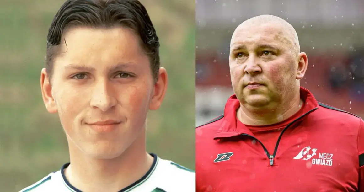 Mariusz Lewandowski jako młody chłopak i jako dojrzały mężczyzna.